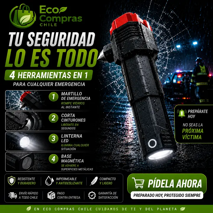 🔦 Linterna LED Todo en Uno 4 en 1